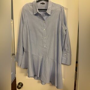 Lane Bryant Sky Blue Striped Shirt